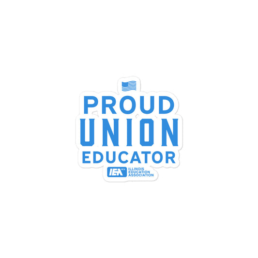 Proud Union Educator sticker Blue