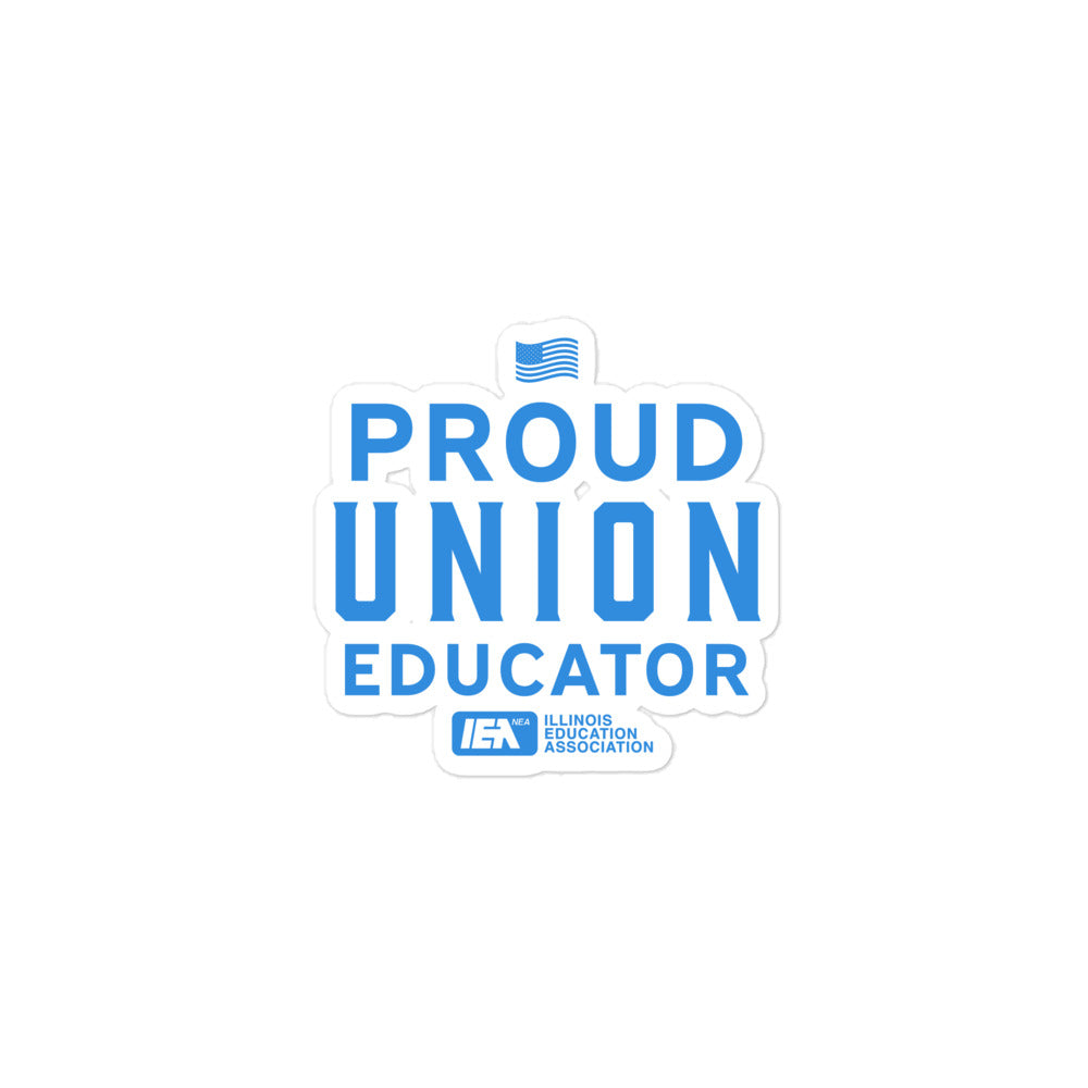 Proud Union Educator sticker Blue