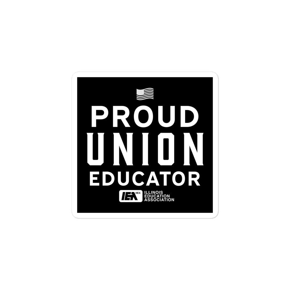 Proud Union Educator sticker Black