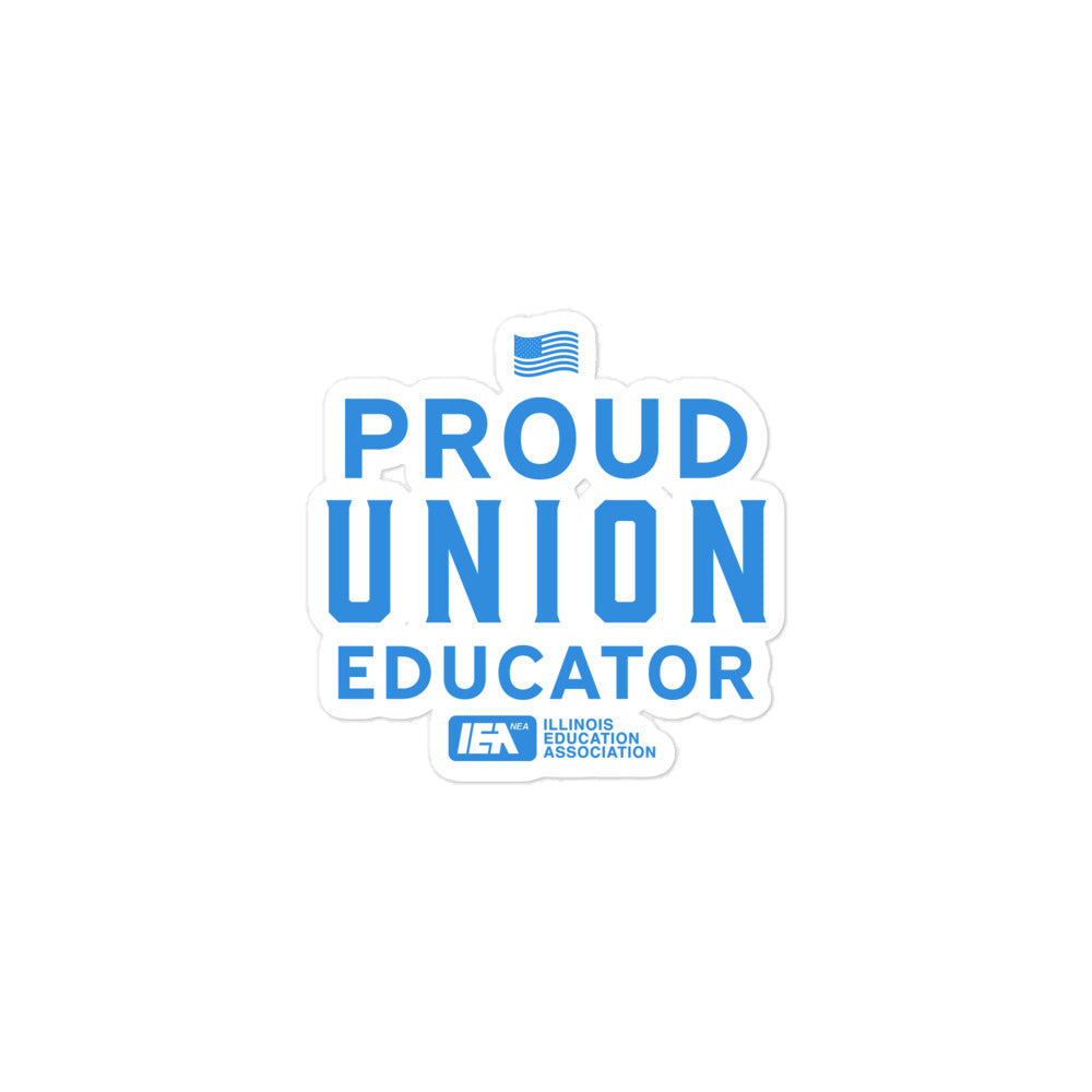 Proud Union Educator sticker Blue